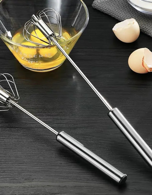 Load image into Gallery viewer, Semi Automatic Mixer Whisk Egg Beater Stainless Steel Manual Hand Mixer Self-Turning Cream Utensils Kitchen Mixer Egg Tools
