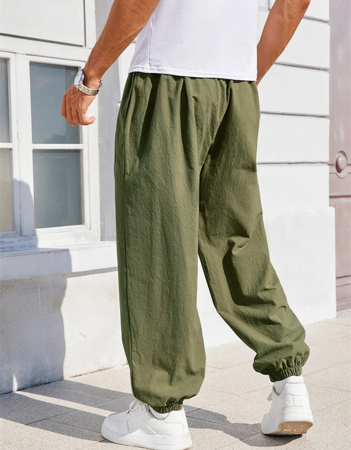 Load image into Gallery viewer, Men's Pants Loose Fit  Cotton Linen Solid Color Cozy Sweatpants Joggers High Quality Male
