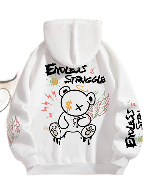 Load image into Gallery viewer, Men's sweatshirts endless struggle graffiti bear printed hoodie loose pullover sweatshirt casual
