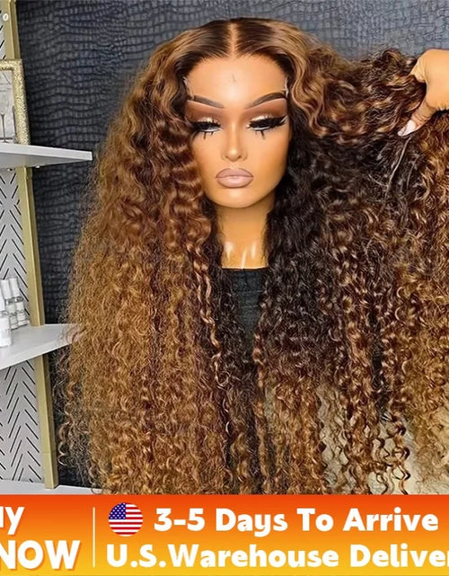 Load image into Gallery viewer, Highlight Wig Human Hair Deep Wave Frontal Wig Hd Lace Wig 13x6 Human Hair 13x4 Water Wave Wigs Curly Lace Front Human Hair Wig
