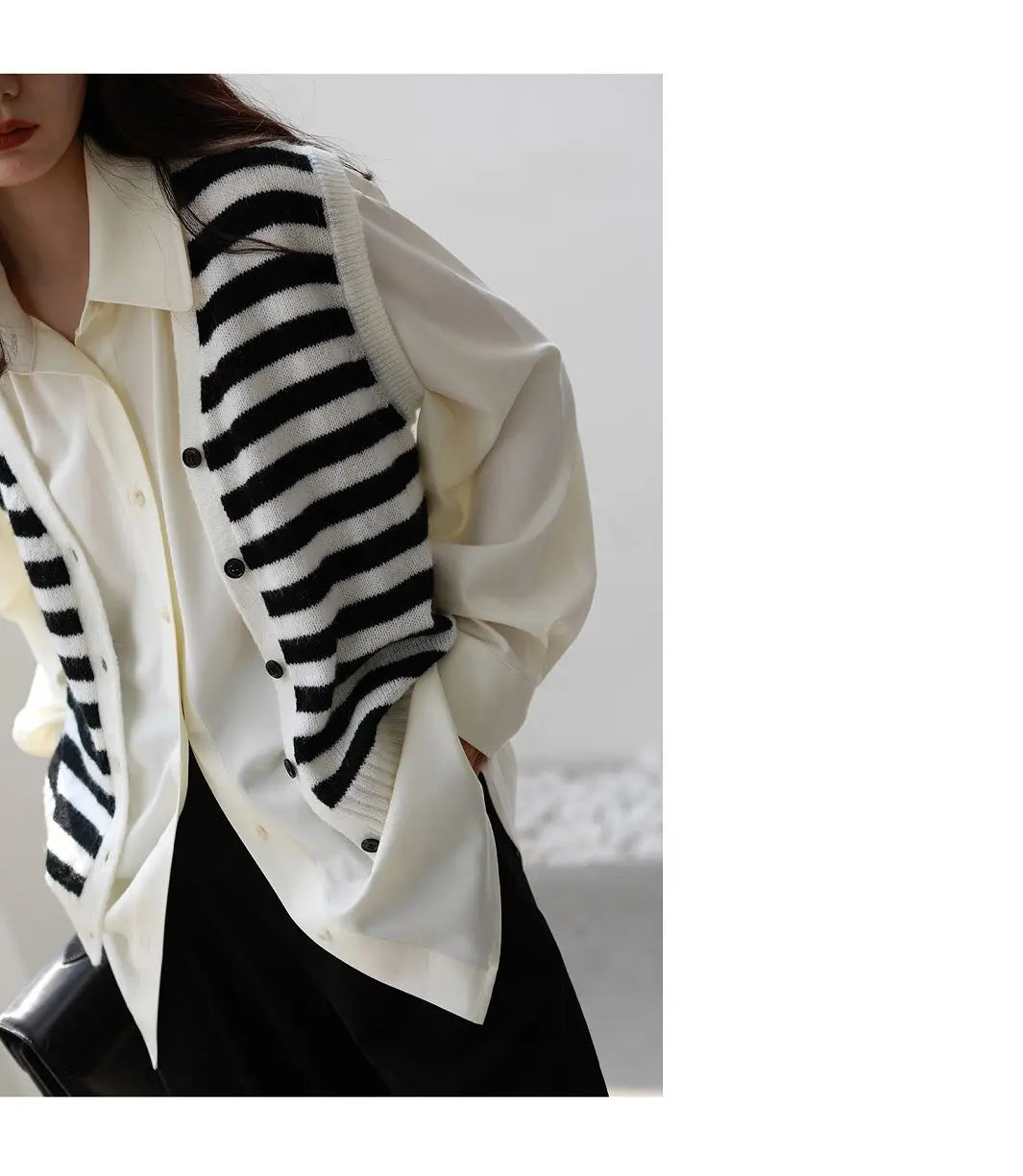 2025 Spring Long Sleeve Button Up Shirt Solid Tie Oversize Shirts Blouse