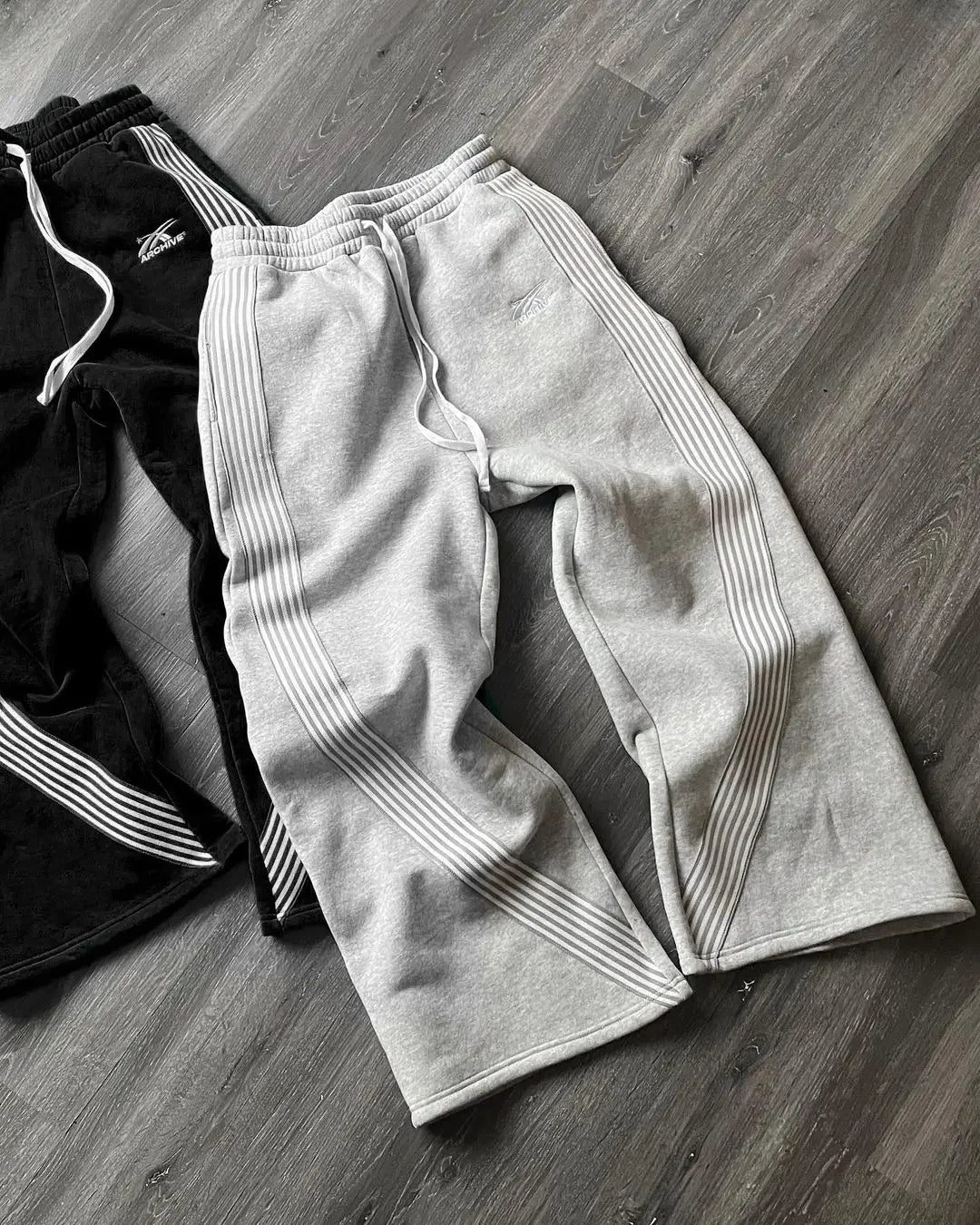 Embroidered Gray Casual  Men's  Premium Jogging Drawstring Sweatpants