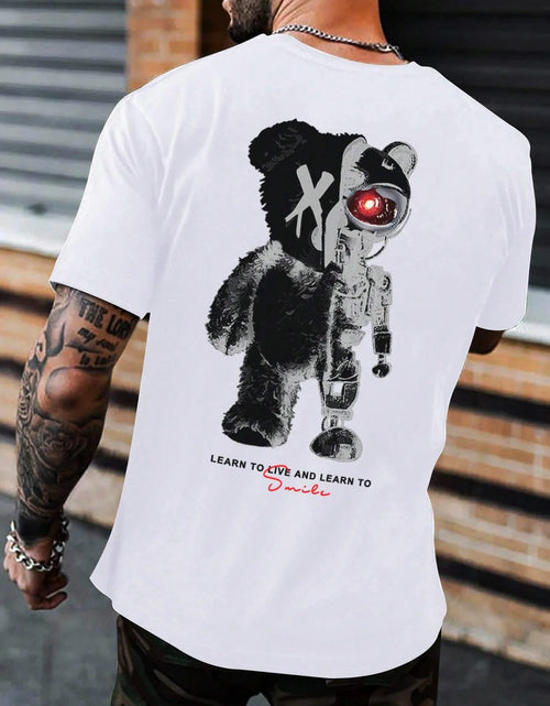 Load image into Gallery viewer, Half A Ted Bear, Half A Robotic Bear Printed Mens Tshirt
