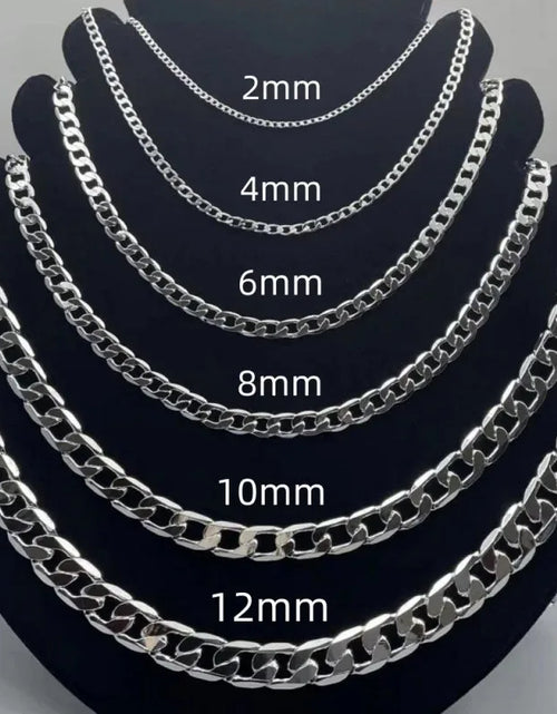 Load image into Gallery viewer, Wholesale 925 Sterling Silver Necklace 2-12mm Width 40-75cm Long Chain Lobster Clasp Men and Women E
