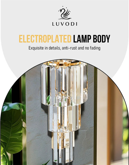 Load image into Gallery viewer, LUVODI Luxury Crystal Wall Lamp 3-Layer Wall Crystal Sconce Light E14 Led Corn Lights
