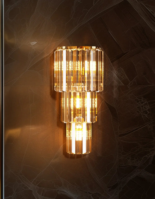 Load image into Gallery viewer, LUVODI Luxury Crystal Wall Lamp 3-Layer Wall Crystal Sconce Light E14 Led Corn Lights
