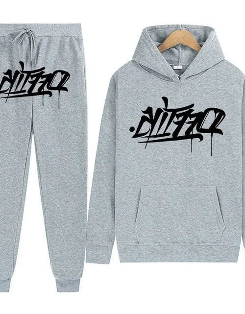 Load image into Gallery viewer, Men's sportswear, new fashion hip hop suit two-piece set hoodie printed sweatshirt comfortable casual style
