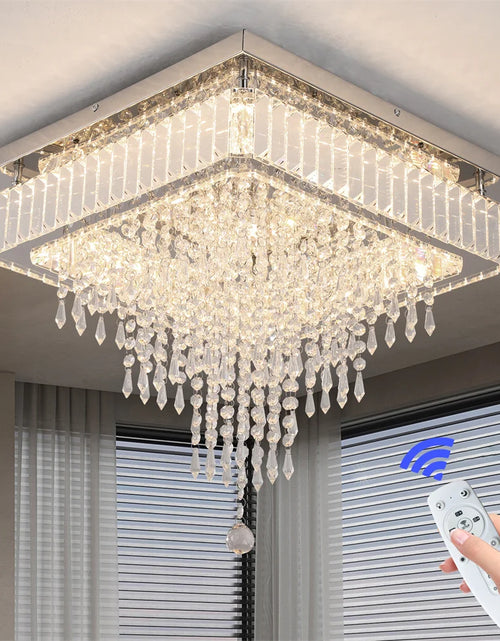 Load image into Gallery viewer, Luxury Crystal Square Bright Led Chandelier Modern Pendant Light Ceiling Lamp Dimmable Flush Mount Bedroom Dinning Living Room
