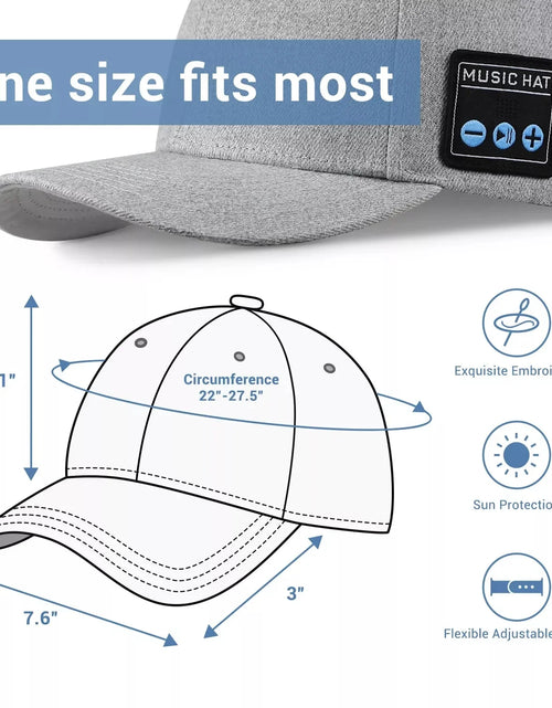 Load image into Gallery viewer, New Hat with Bluetooth Speaker Adjustable Bluetooth Hat Wireless Smart Speakerphone Cap for Outdoor Sport Baseball Cap with Mic
