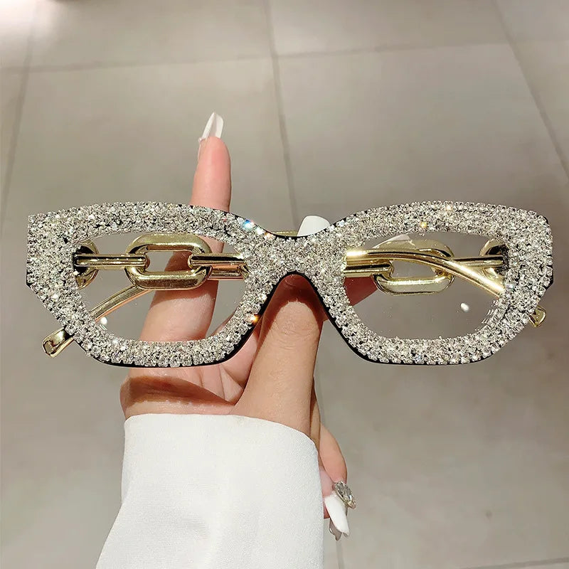 Luxury Diamond Rhinestone Vintage Brand Designer Sunglasses Shades UV400