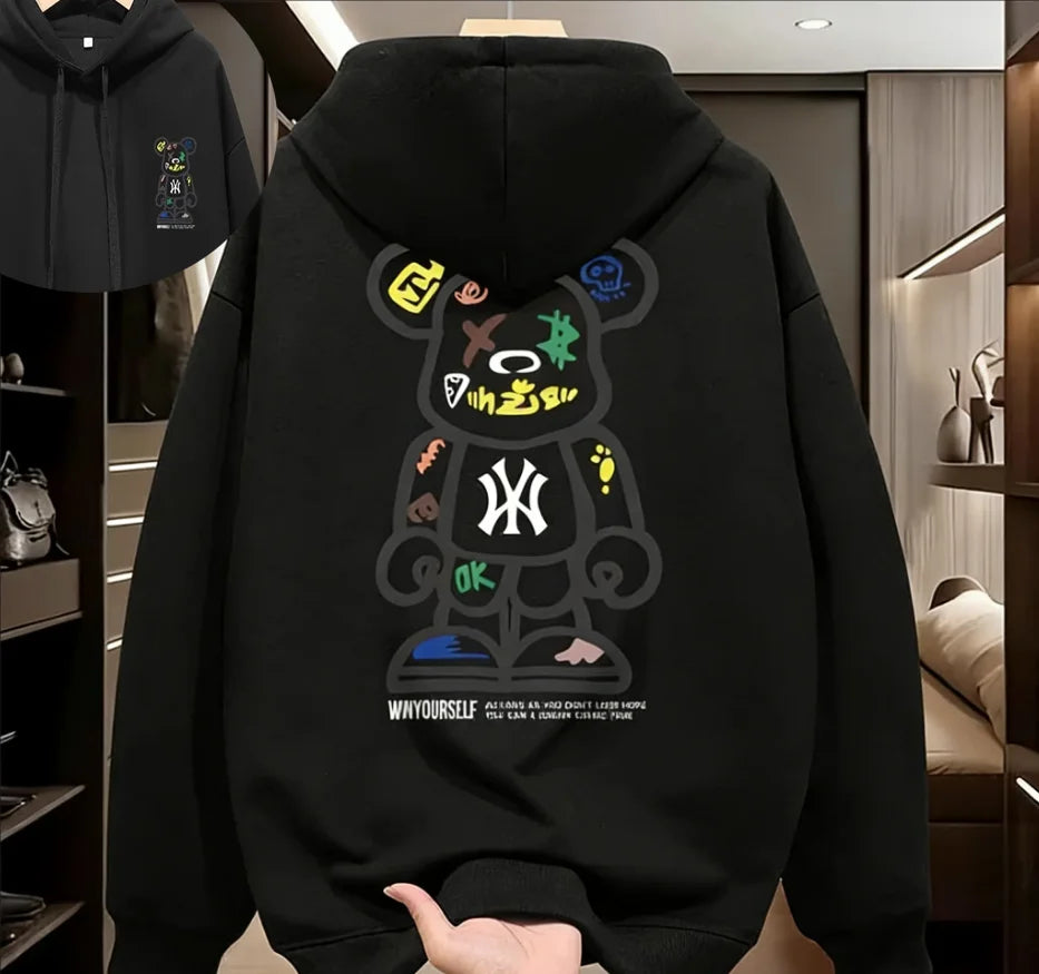 2026 New Design Men's Hooded Sport Shirt - Spring- Casual Fashionable Loose Fit Cool