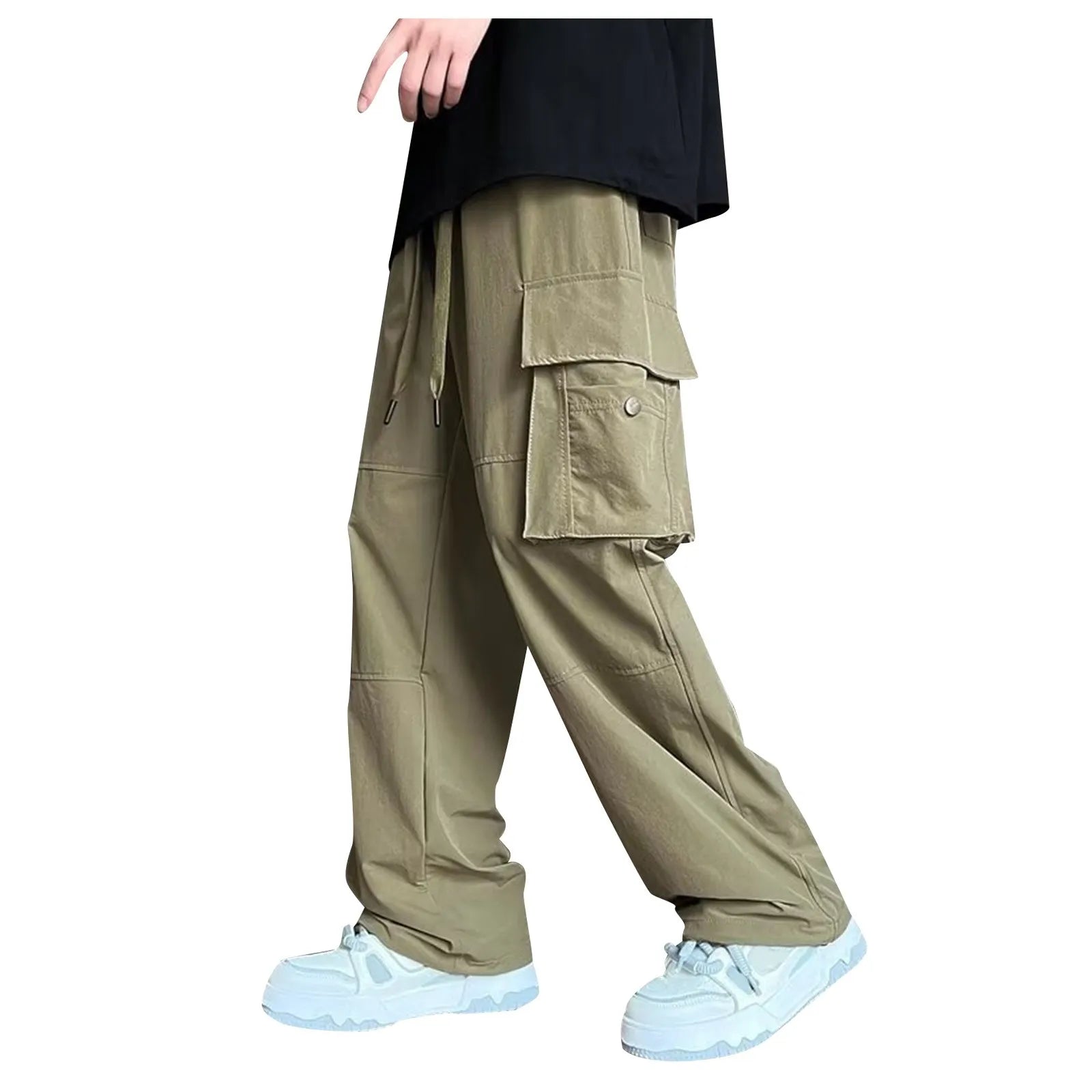 2025 Men'S Classic Straight Leg Wide Leg Pants Male