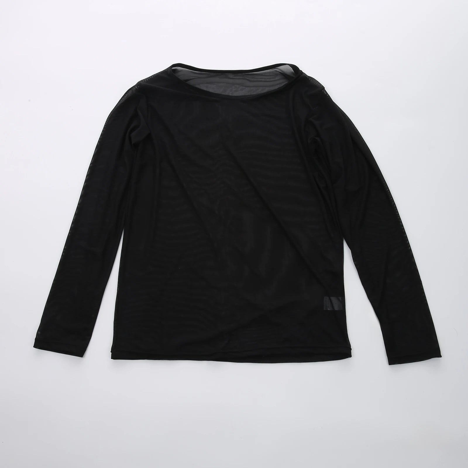 Sexy Unique Transparent T-shirt Men See Through Autumn Long Sleeve Top