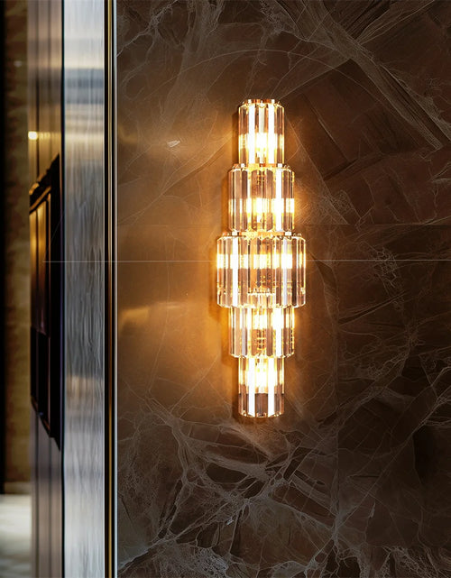 Load image into Gallery viewer, LUVODI Luxury Crystal Wall Lamp 3-Layer Wall Crystal Sconce Light E14 Led Corn Lights
