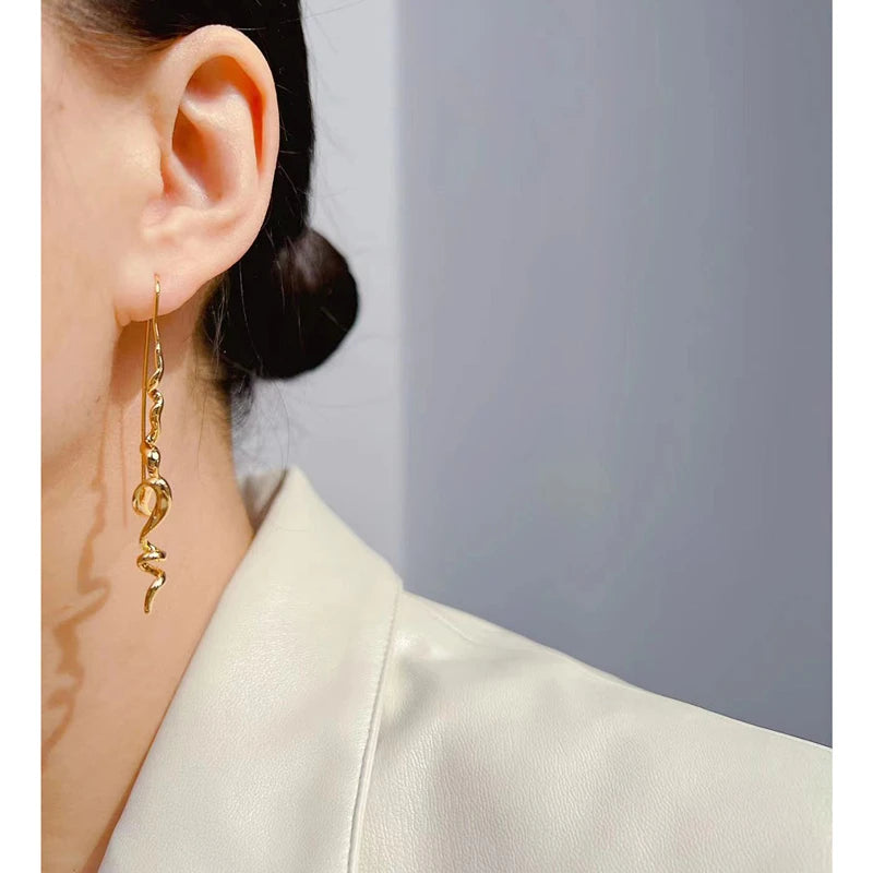 Abstract three-dimensional design earrings cool