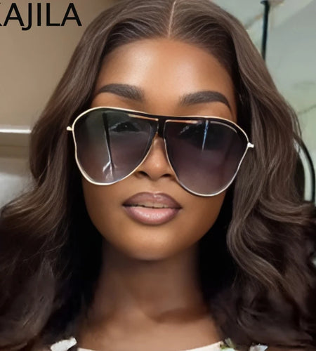 Oversized Hollow One-Piece Sunglasses Women Big Frame  Special-Shaped Sun Glasses