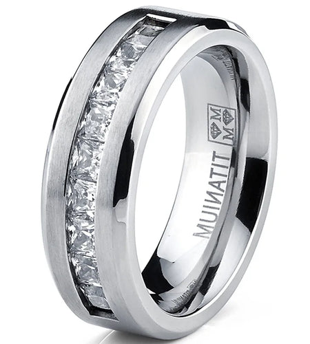 Hot Selling Silver Stainless Steel Rings For Men Square  Ring Jewelry Accessories Wholesale Size 7-13