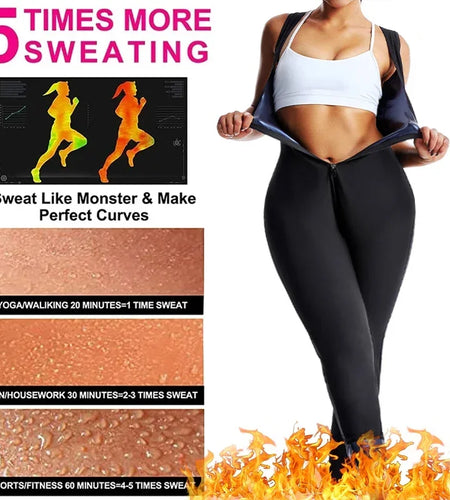 Sweating Jumpsuits Women Body Shaper Sauna Suit Waist Trainer Sauna Jumpsuit Workout Sweat Suit