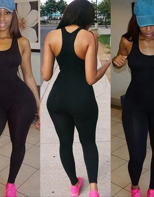 Load image into Gallery viewer, Women&#39;s Sexy Elastic Slim Fit Rompers  Sports Jumpsuit Womens Jumpsuit Casual Skinny Sportswear Female One Piece Jumpsuit
