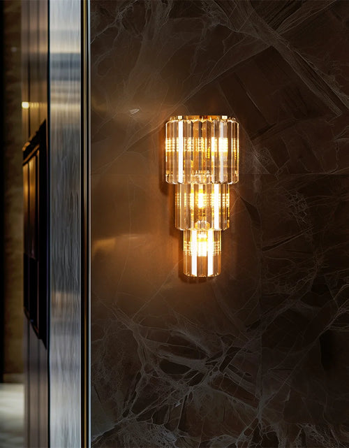 Load image into Gallery viewer, LUVODI Luxury Crystal Wall Lamp 3-Layer Wall Crystal Sconce Light E14 Led Corn Lights
