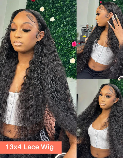 Load image into Gallery viewer, 13x4 Jerry Curly Lace Front Wig Deep Kinky Curly Human Hair Wigs Brazilian 4x4 HD Transparent Lace Frontal Closure Wig For Women
