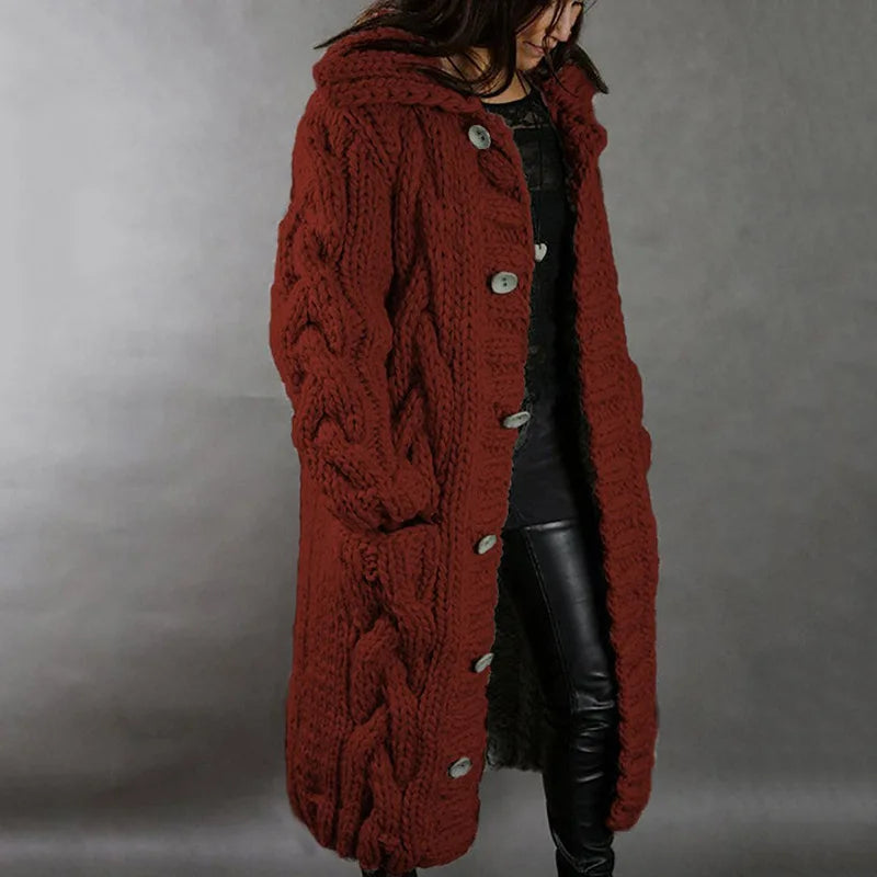 Women's Sweater New Cardigan Large Size Sweater Coat Casual Loose  Fashion Turn Down Collar Knitted Long Coats