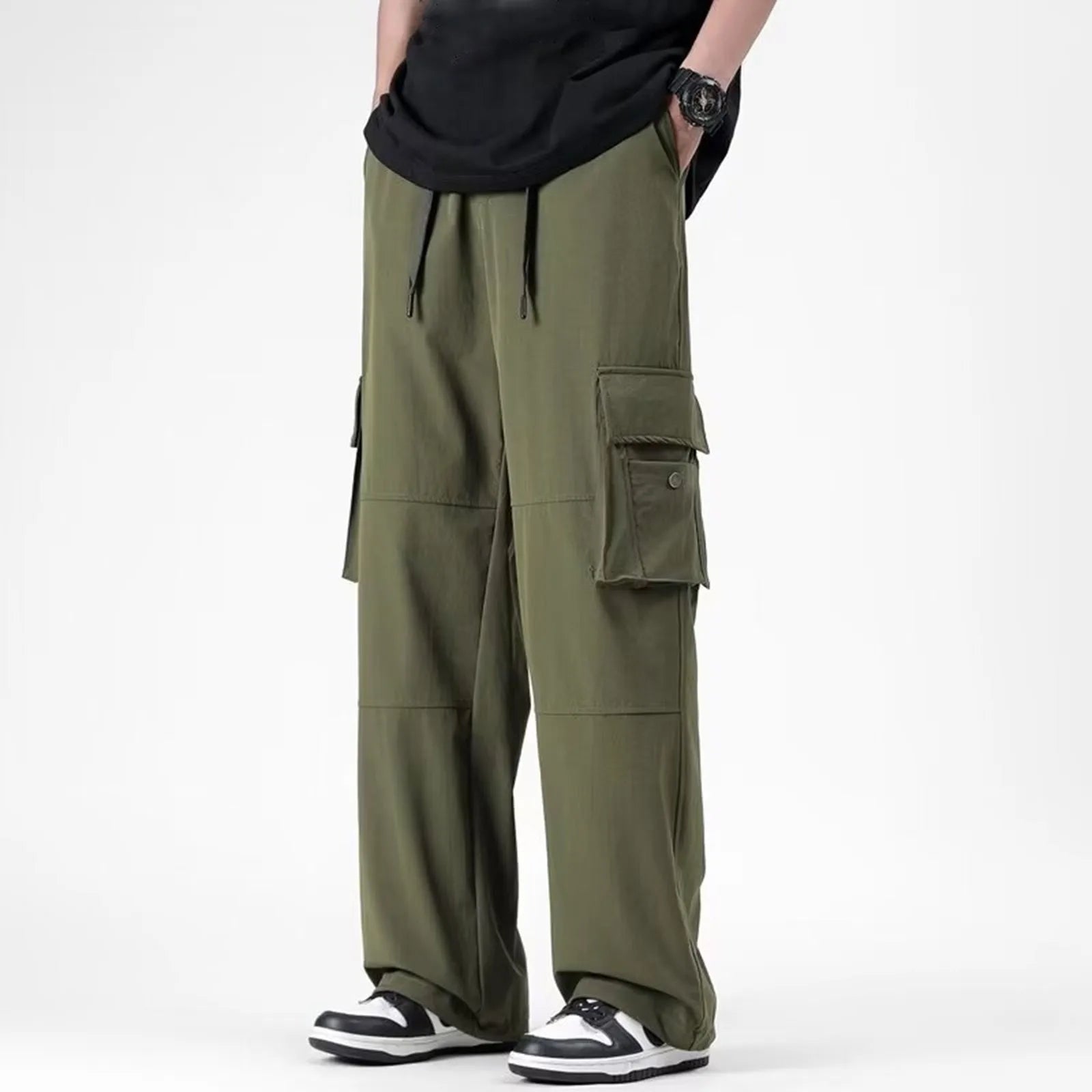 2025 Men'S Classic Straight Leg Wide Leg Pants Male