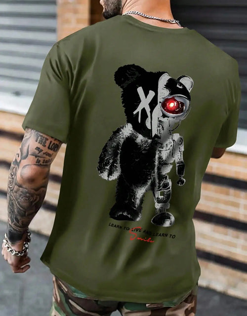 Load image into Gallery viewer, Half A Ted Bear, Half A Robotic Bear Printed Mens Tshirt
