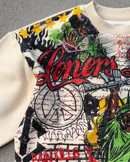 Streetwear Y2k T Shirt New Trend Hip Hop Graffiti Large Graphic Print Design Shirt Harajuku Retro Oversized Loose T Shirt Tops