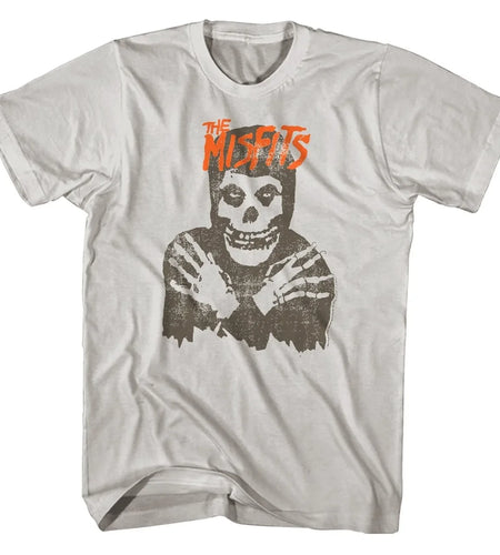 New Fashion Misfits Punk Style Tshirt Retro Street Skull Pattern Men's T-shirt