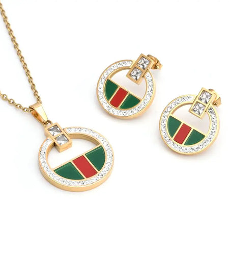 New Fashion Stainless Steel Women Female Charm Crystal Jewelry