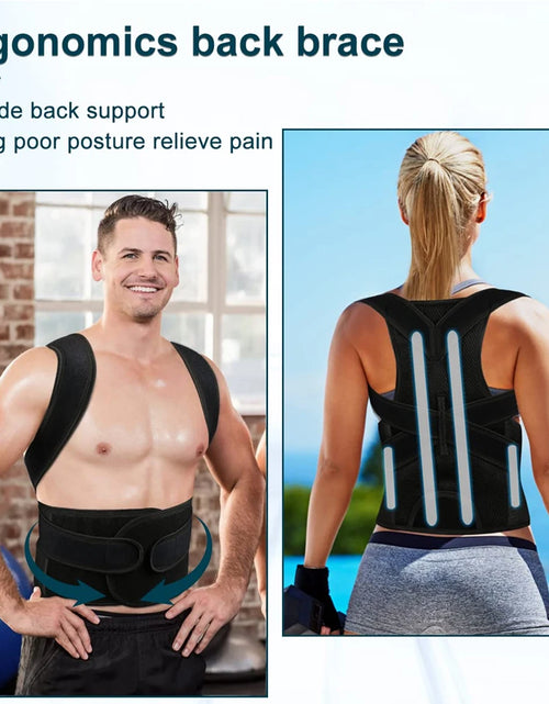 Load image into Gallery viewer, Back Brace Posture Corrector for Women &amp; Men, Back Straightener, Scoliosis and Hunchback Correction, Adjustable Posture Trainer
