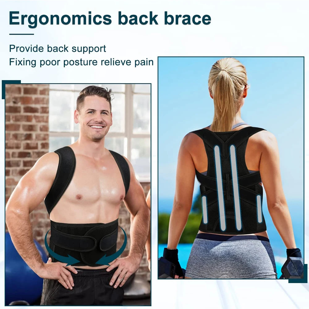 Back Brace Posture Corrector for Women & Men, Back Straightener, Scoliosis and Hunchback Correction, Adjustable Posture Trainer