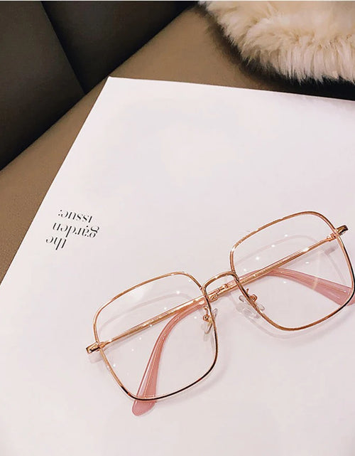 Load image into Gallery viewer, Oversized Anti Blue Light Glasses  Diamond Studded Oversized Square Eyeglasses With Glitter Frames
