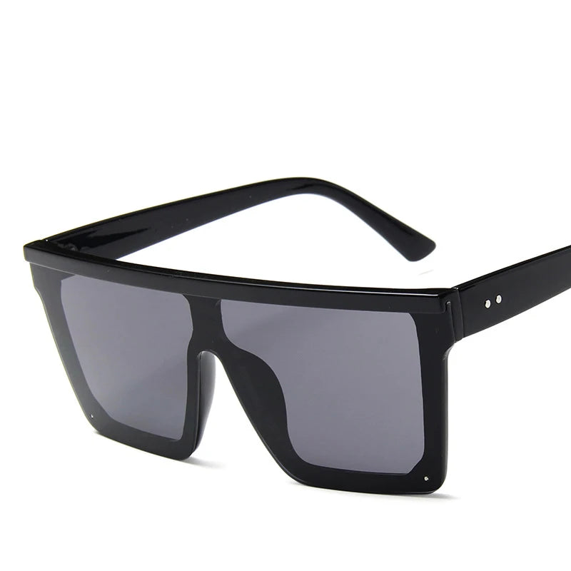 2023 Vintage Male Flat Top Sunglasses Men Brand Black Square Shades UV400 Gradient