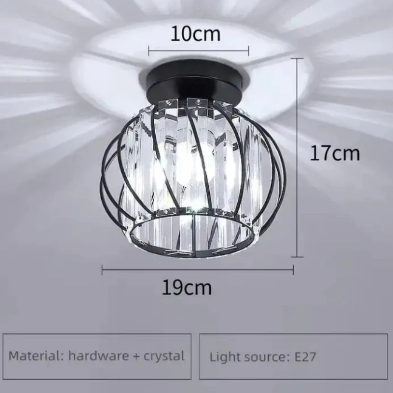 Luxury Hallway Corridor Lamp Lighting Fixtures Crystal Ceiling Lamp Flush Mount Modern Design Crystal Chandelier