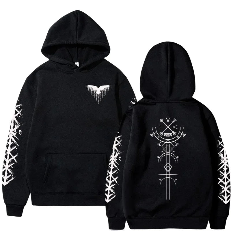 Men's Hoodie High Grade Ancient Viking Rune Pattern Sweatshirt Male