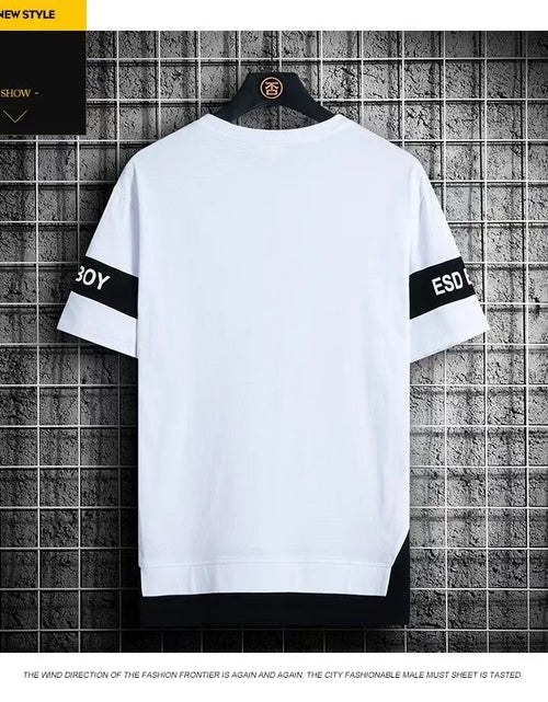 Load image into Gallery viewer, Men's Oversize T-Shirt Short Sleeve Korean Style Streetwear Harajuku Print Casual O-Neck Polyester Top for Spring And Summer
