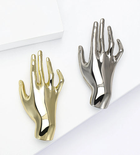 Glossy Hand Pins for Women Unisex Glossy Character Brooches  Jewelry Accessories