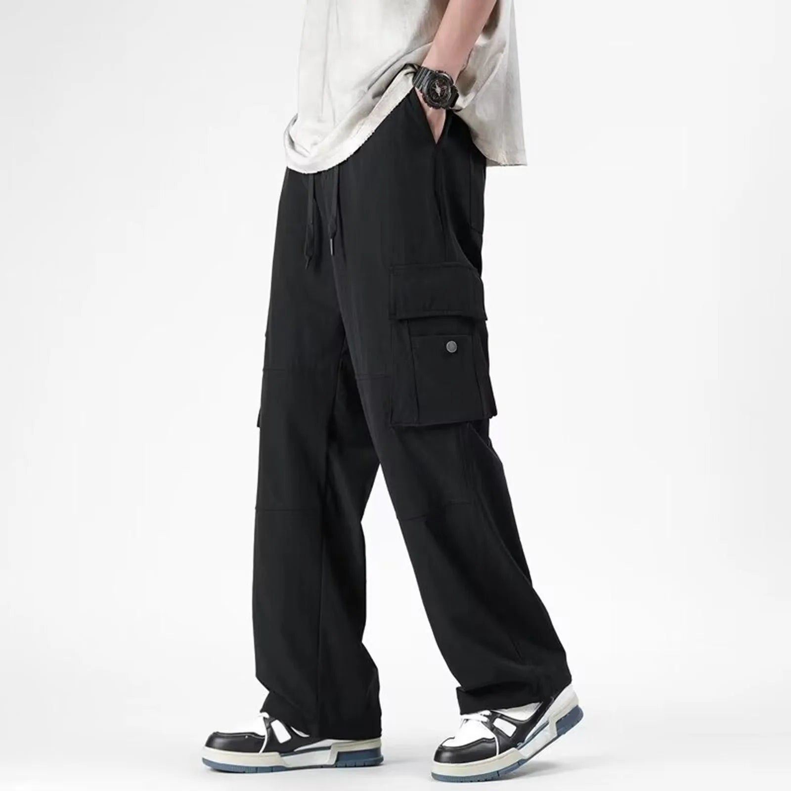 2025 Men'S Classic Straight Leg Wide Leg Pants Male