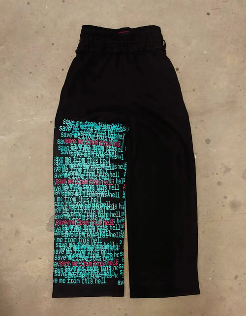 Load image into Gallery viewer, Men's Retro Double Waist Casual Streetwear Pants Hip-Hop Gothic Harajuku Loose Fit Y2K Letter Pattern Sports Trousers
