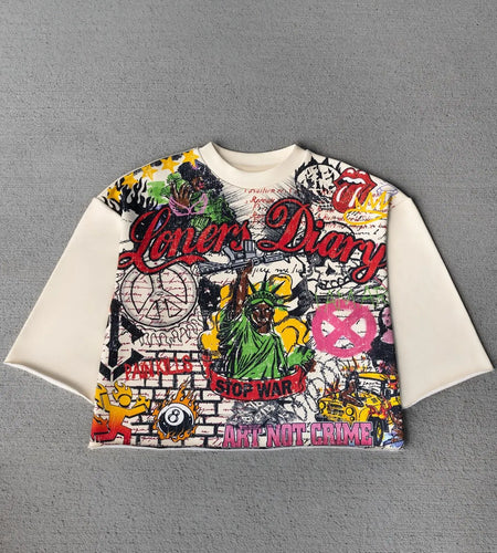 Streetwear Y2k T Shirt New Trend Hip Hop Graffiti Large Graphic Print Design Shirt Harajuku Retro Oversized Loose T Shirt Tops