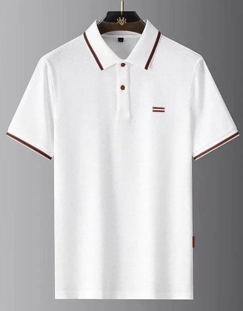 Load image into Gallery viewer, Luxury Brand Men's T-shirt Loose Fit Turn Down Collar Short Sleeve Polo Shirt Soft Solid
