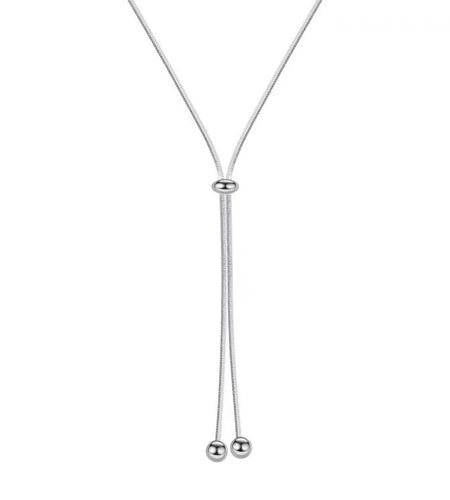 Simple Long Tassel Titanium Steel Chain Design Necklace