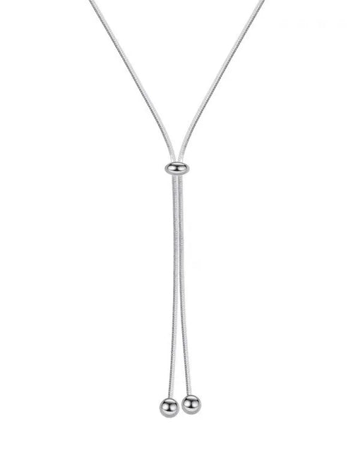 Load image into Gallery viewer, Simple Long Tassel Titanium Steel Chain Design Necklace
