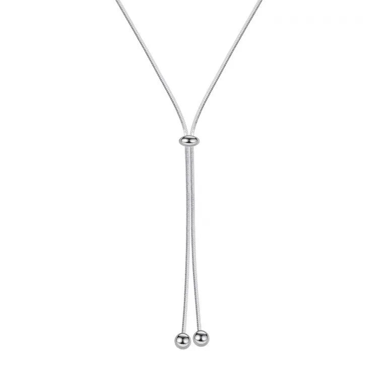 Simple Long Tassel Titanium Steel Chain Design Necklace