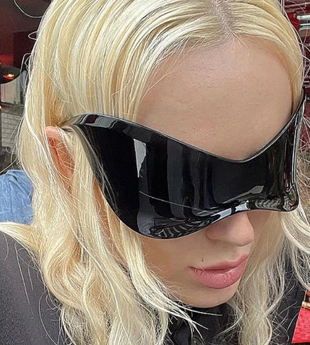 New Oversized Y2K Punk Rimless Sunglasses Women Men Brand Designer