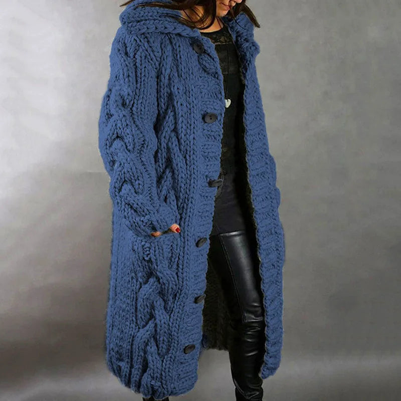 Women's Sweater New Cardigan Large Size Sweater Coat Casual Loose  Fashion Turn Down Collar Knitted Long Coats