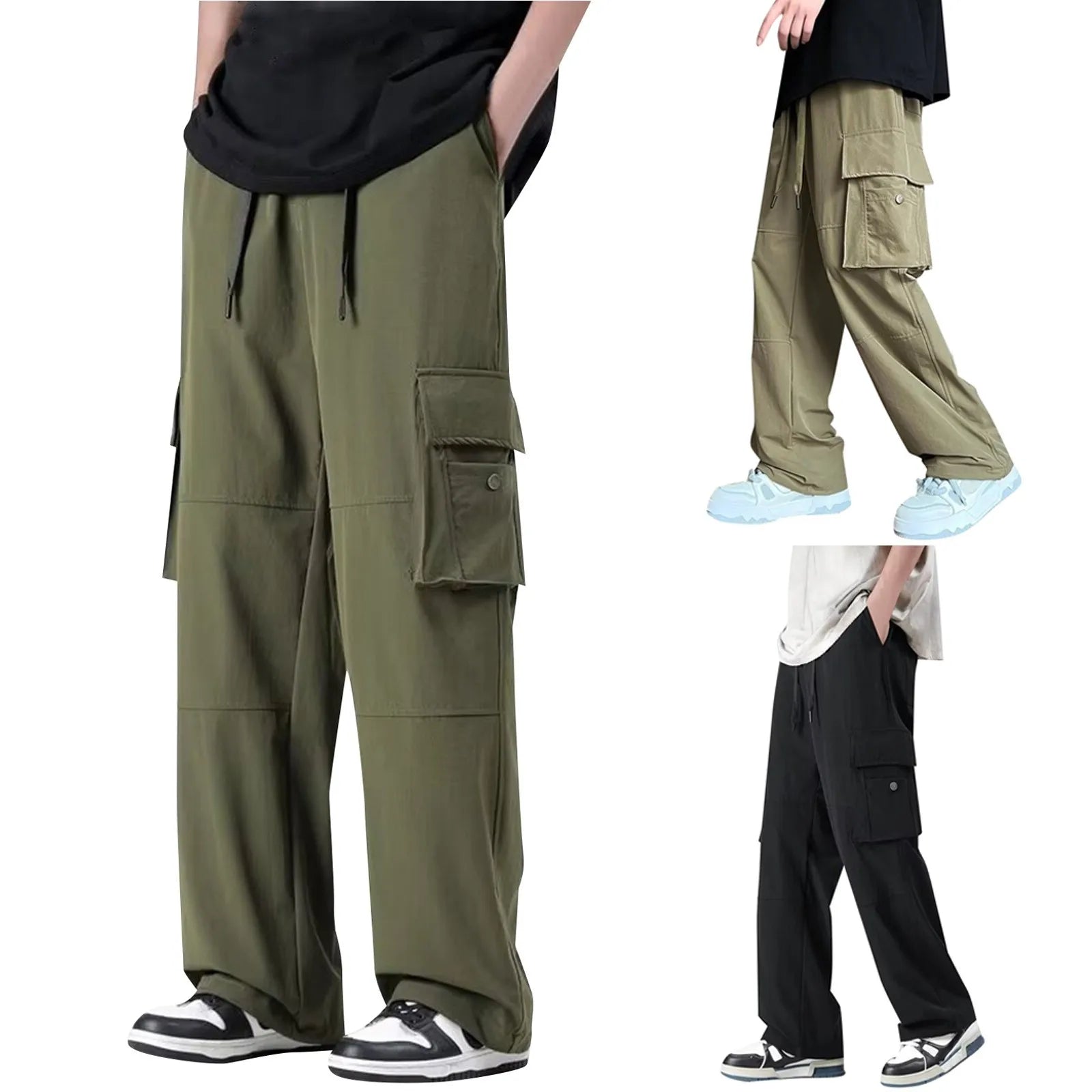 2025 Men'S Classic Straight Leg Wide Leg Pants Male