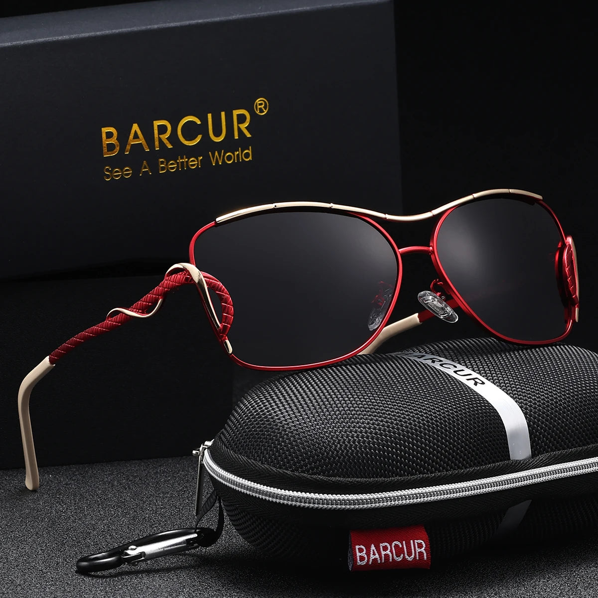 BARCUR Women's UV400 Polarized Sunglasses Vintage Metal Casual Fashion Eyewear with Stainless Steel Frame